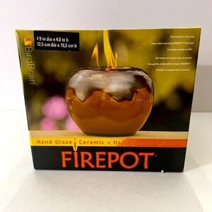 Firepot Hand Glazed Ceramic Finish, Very Pretty for a cold winters night